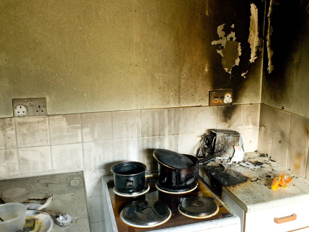 fire damage restoration kitchen